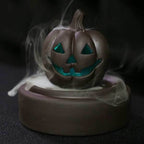 Halloween Pumpkin Color Changing Windproof Backflow Incense Burner With LED Light - 