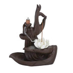 Lotus Of Life Flower Waterfall Backflow Incense Burner - Brown