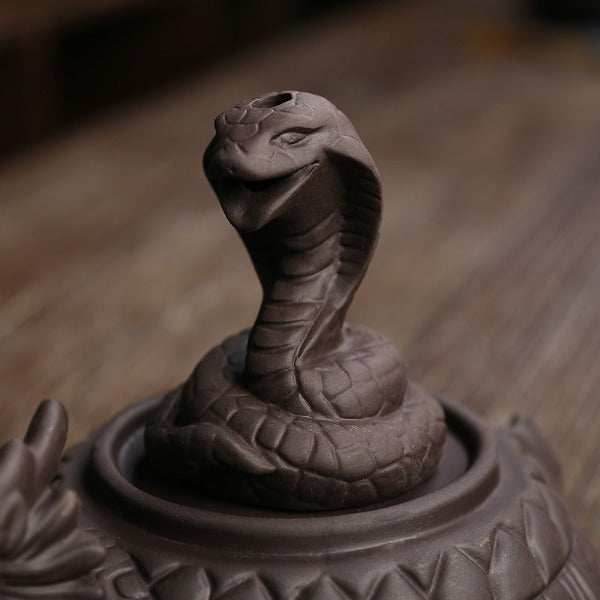 Turtle Windproof Backflow Incense Burner With Snake Inside - 