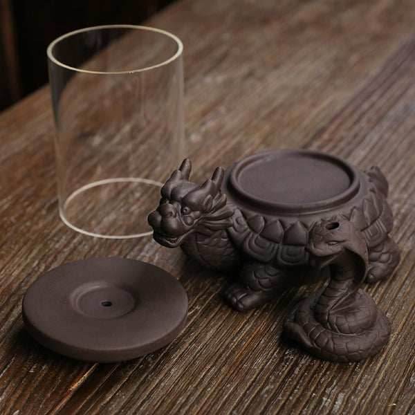 Turtle Windproof Backflow Incense Burner With Snake Inside - 