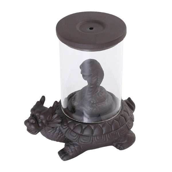 Turtle Windproof Backflow Incense Burner With Snake Inside - 