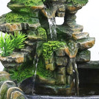 Feng Shui Bonsai Waterfall Indoor Fountain With Fog & LED - Green / US