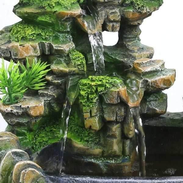 Feng Shui Bonsai Waterfall Indoor Fountain With Fog & LED - Green / US