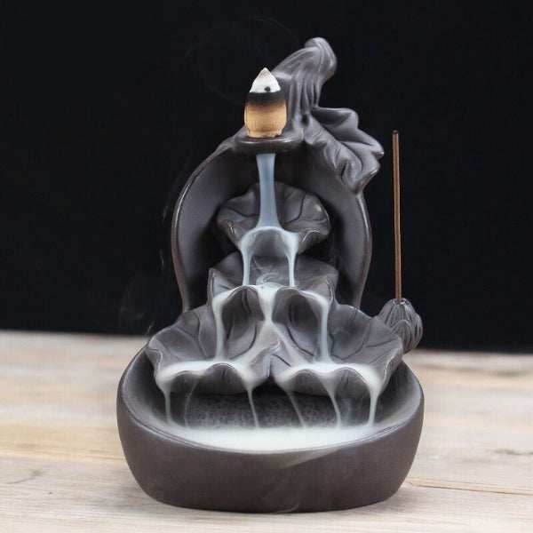 Lotus Cascade Incense Waterfall Backflow Incense Burner - 