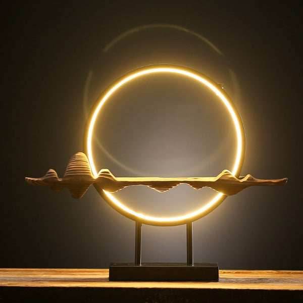 Monkey King Mountain Backflow Incense Burner With Led Lamp - Black