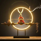 Monkey King Mountain Backflow Incense Burner With Led Lamp - Red