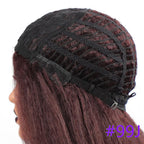 Long Kinky Straight Synthetic Wigs for Black Women Black Brown Blonde Ginger Red White Hair Afro Wigs Synthetic Hair  Wigs For Black Women Cosplay Wigs For Women