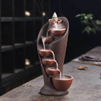 SpaceKeeper Waterfall Backflow Incense Burner - Brown