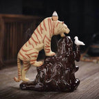 Bengal Tiger Backflow Incense Burner - Brown