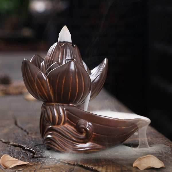 Lotus Flower Backflow Incense Burner - 