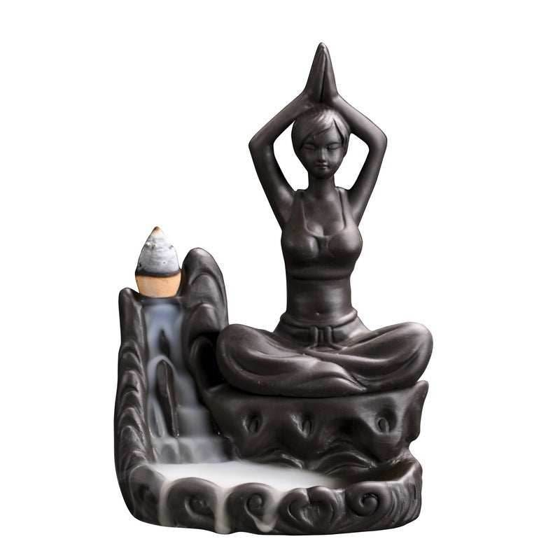Yoga Meditation Incense Burner Waterfall - Brown 4