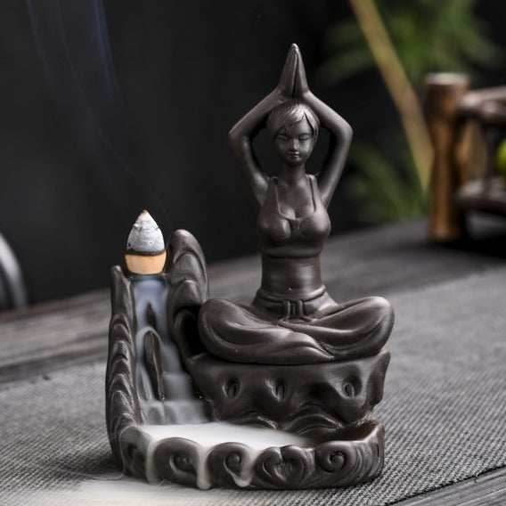 Yoga Meditation Incense Burner Waterfall - Brown 1