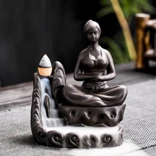 Yoga Meditation Incense Burner Waterfall - Brown 1