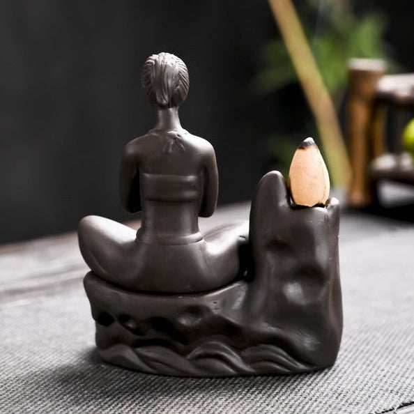 Yoga Meditation Incense Burner Waterfall - Brown 1