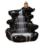 Black Cascade Waterfall Backflow Incense Burner - Black