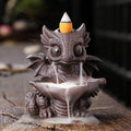 Cute Dragon Waterfall Backflow Incense Burner - Brown