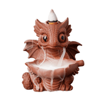 Cute Dragon Waterfall Backflow Incense Burner - Brown