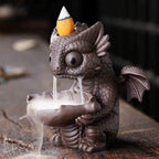 Cute Dragon Waterfall Backflow Incense Burner - Brown