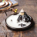 Volcano Round Backflow Incense Burner - Brown
