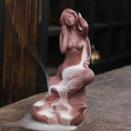 Mermaid Backflow Incense Burner - Brown