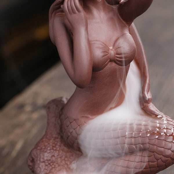 Mermaid Backflow Incense Burner - Brown