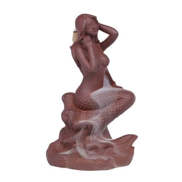Mermaid Backflow Incense Burner - Brown