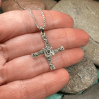 Marcasite Saint Brigid's Cross Necklace - 