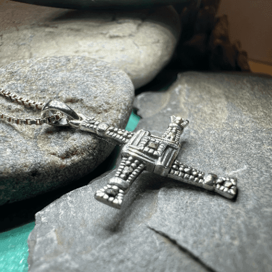 Marcasite Saint Brigid's Cross Necklace - 