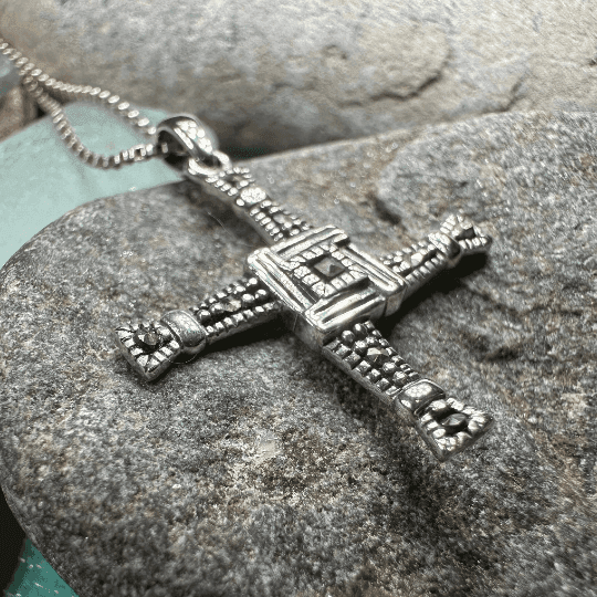 Marcasite Saint Brigid's Cross Necklace - 