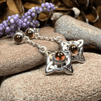 Celtic Protection Knot Earrings - Garnet