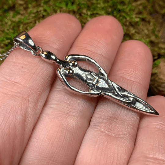 Danu Goddess Silver Necklace - 18
