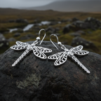 Triple Spiral Dragonfly Earrings
