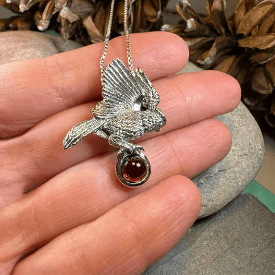 Regal Owl Necklace - Amethyst