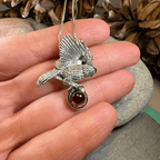 Regal Owl Necklace - Amethyst