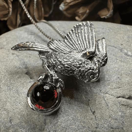 Regal Owl Necklace - Amethyst