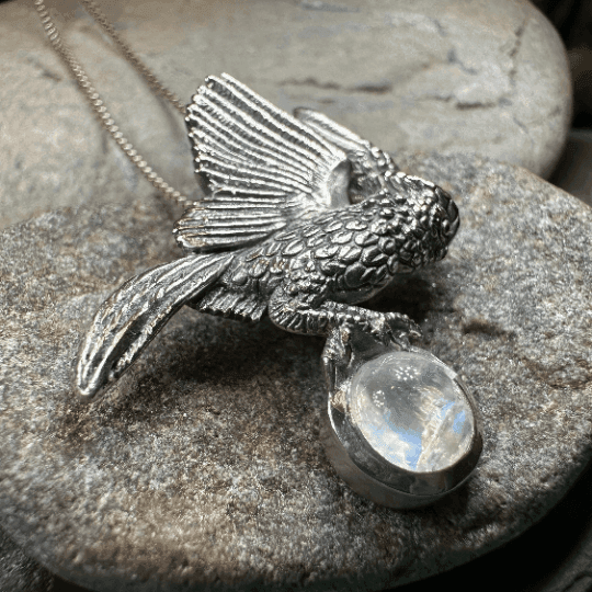 Regal Owl Necklace - Amethyst