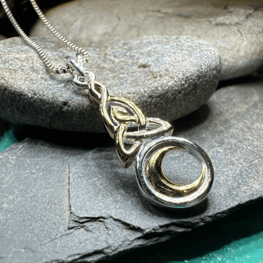 Trinity Crescent Moon Necklace - 18