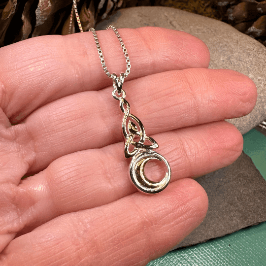 Trinity Crescent Moon Necklace - 18