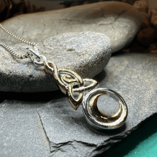 Trinity Crescent Moon Necklace - 18