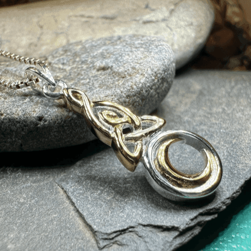 Trinity Crescent Moon Necklace - 18