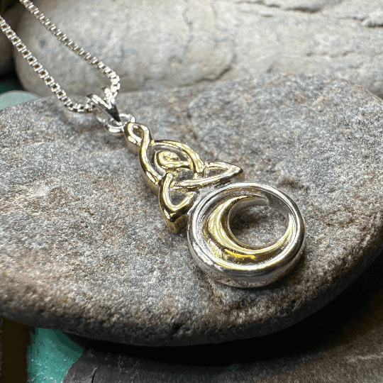 Trinity Crescent Moon Necklace - 18