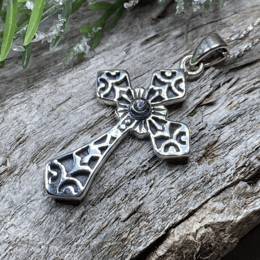 Caitlyn Celtic Cross Necklace - Amethyst