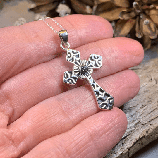 Caitlyn Celtic Cross Necklace - Amethyst