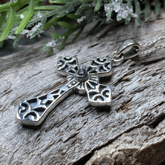Caitlyn Celtic Cross Necklace - Amethyst