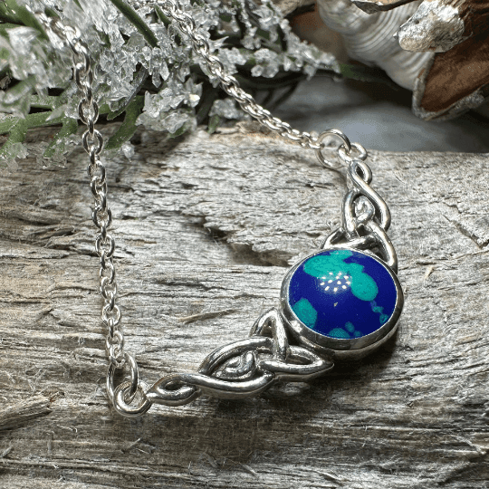 Celtic Mother's Knot Necklace - Azurite