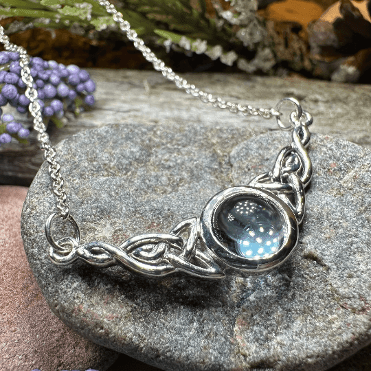 Celtic Mother's Knot Necklace - Topaz