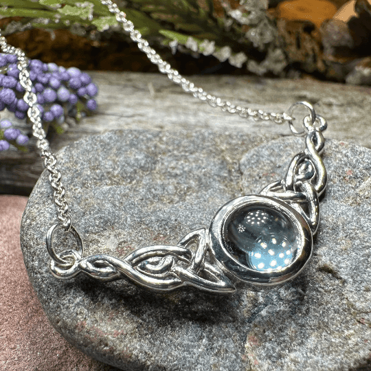 Celtic Mother's Knot Necklace - Topaz