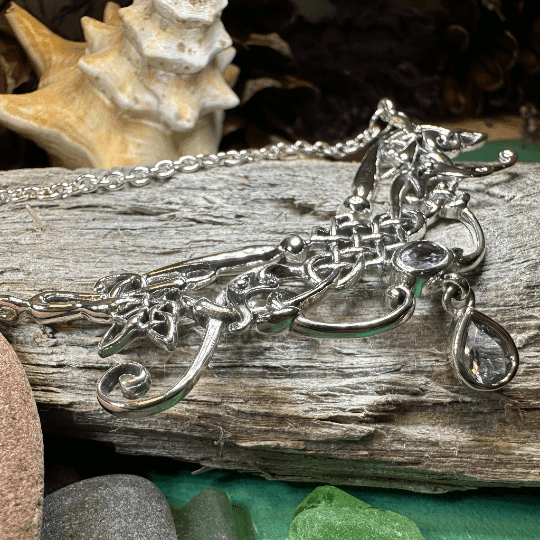 Aife Goddess Celtic Knot Necklace - Amethyst