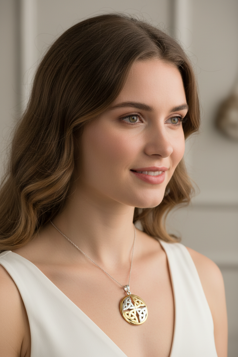 Four Triquetra Knot Necklace