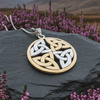 Four Triquetra Knot Necklace